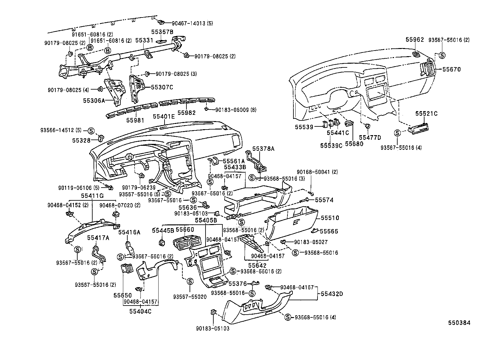 55405-17070 PANEL SUB-ASSY, INSTRUMENT CLUSTER FINISH, CENTER product image