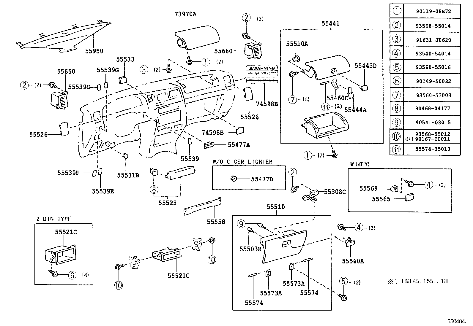 55306-04040 BRACE SUB-ASSY, INSTRUMENT PANEL, NO.1 product image