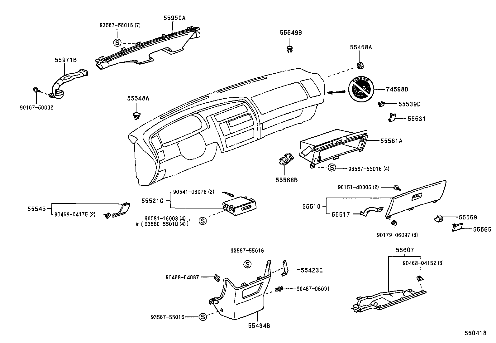 55405-AC030-E1 PANEL SUB-ASSY, INSTRUMENT CLUSTER FINISH, CENTER product image