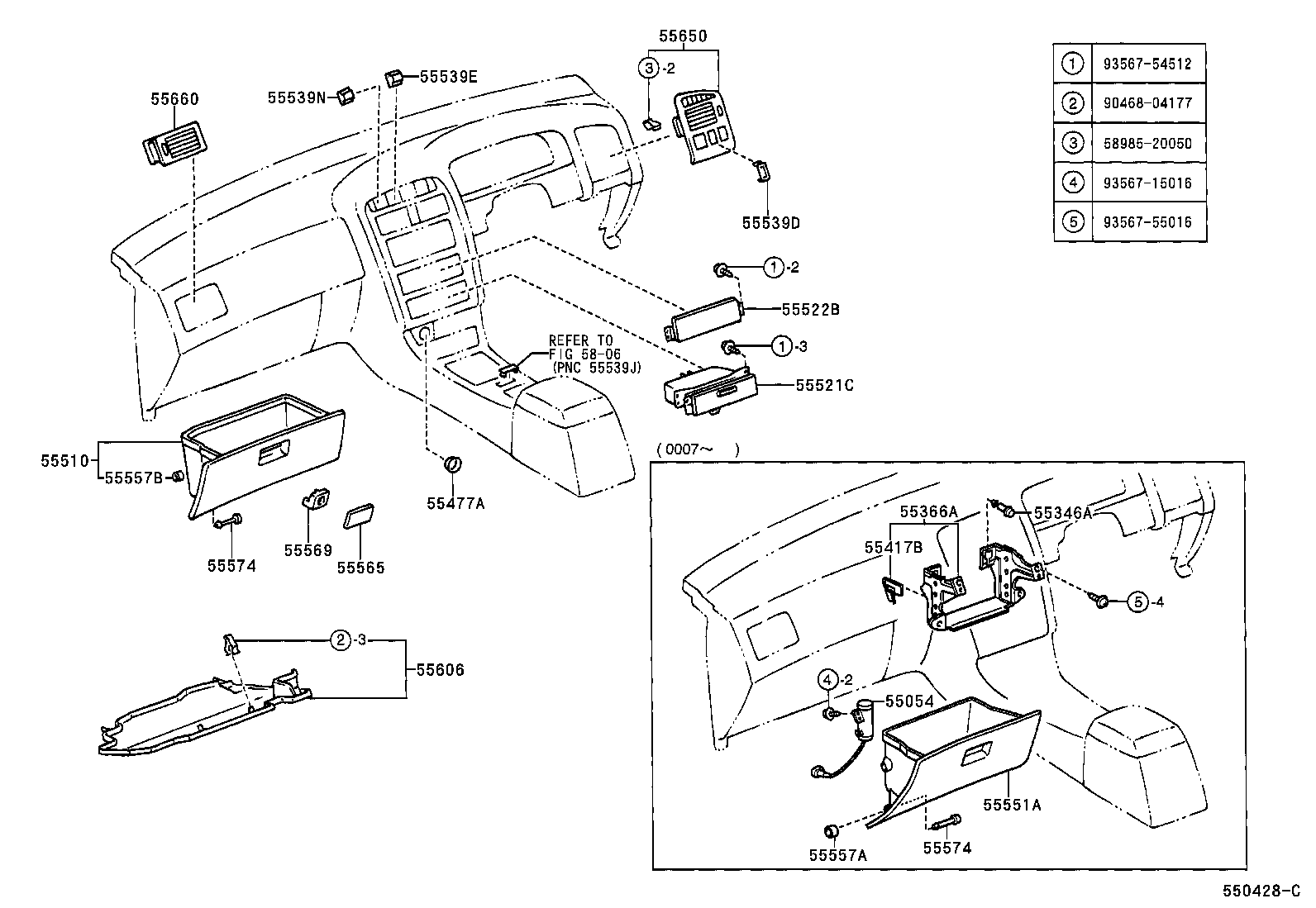 55405-05050 PANEL SUB-ASSY, INSTRUMENT CLUSTER FINISH, CENTER product image