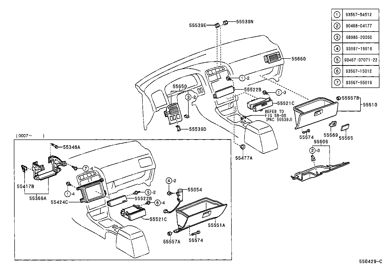 55405-05050 PANEL SUB-ASSY, INSTRUMENT CLUSTER FINISH, CENTER product image