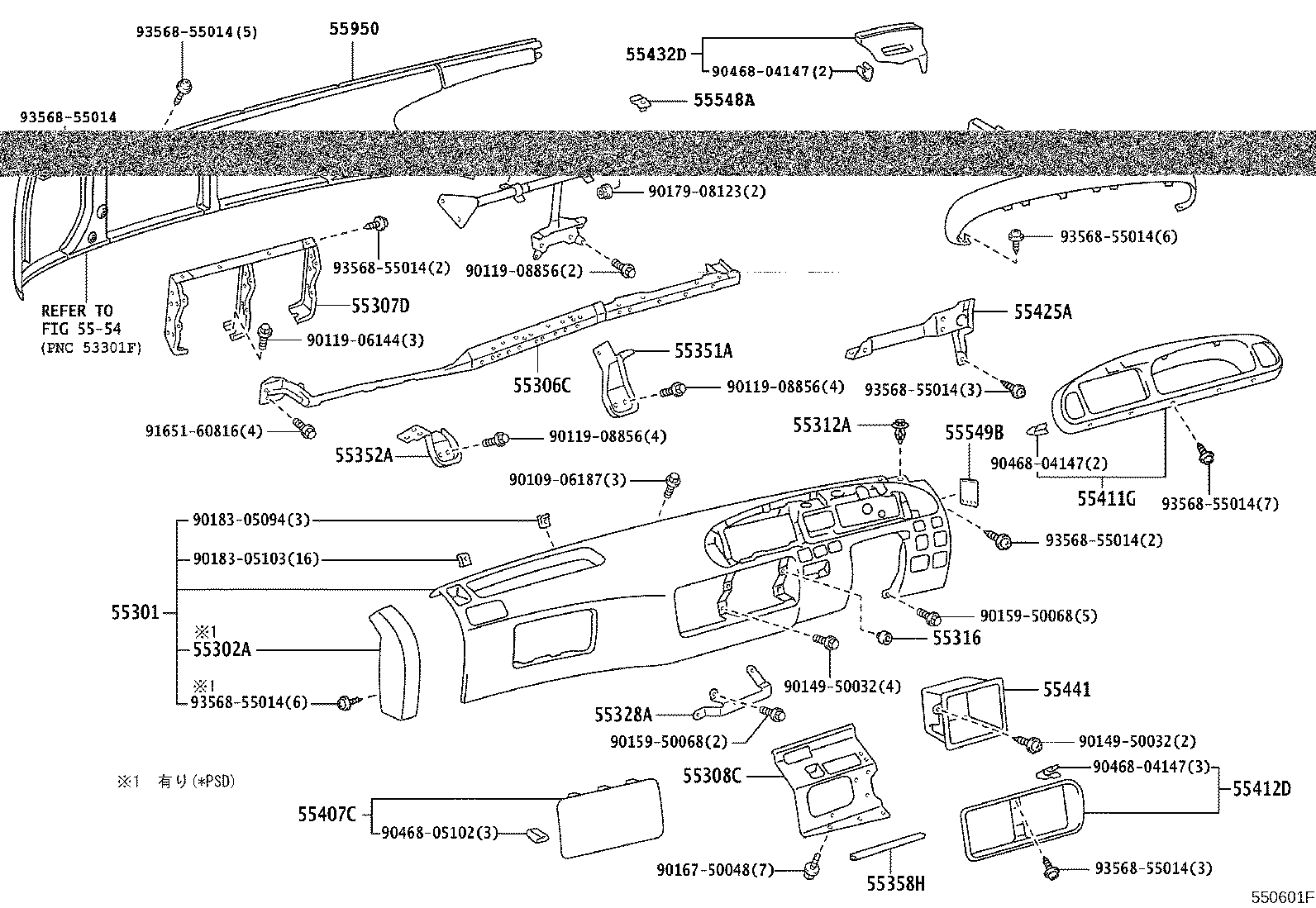 55302-36010-B0 PANEL SUB-ASSY, INSTRUMENT, UPPER product image