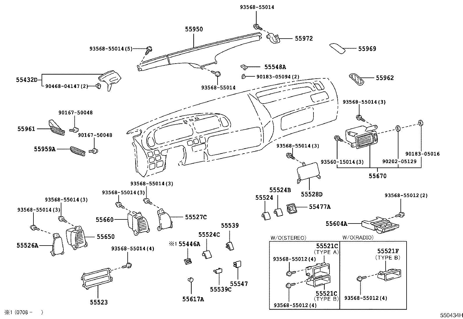 55342-36030 BRACE, INSTRUMENT PANEL TO COWL, NO.2 product image