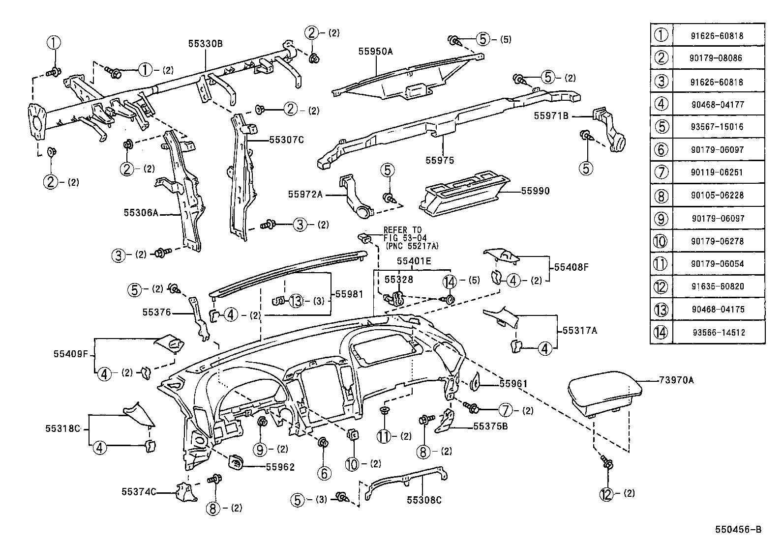 55054-33050 STOPPER SUB-ASSY, GLOVE COMPARTMENT DOOR product image