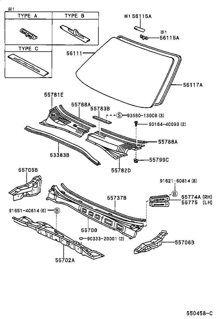 55781-47010 LOUVER SUB-ASSY, COWL TOP VENTILATOR product image