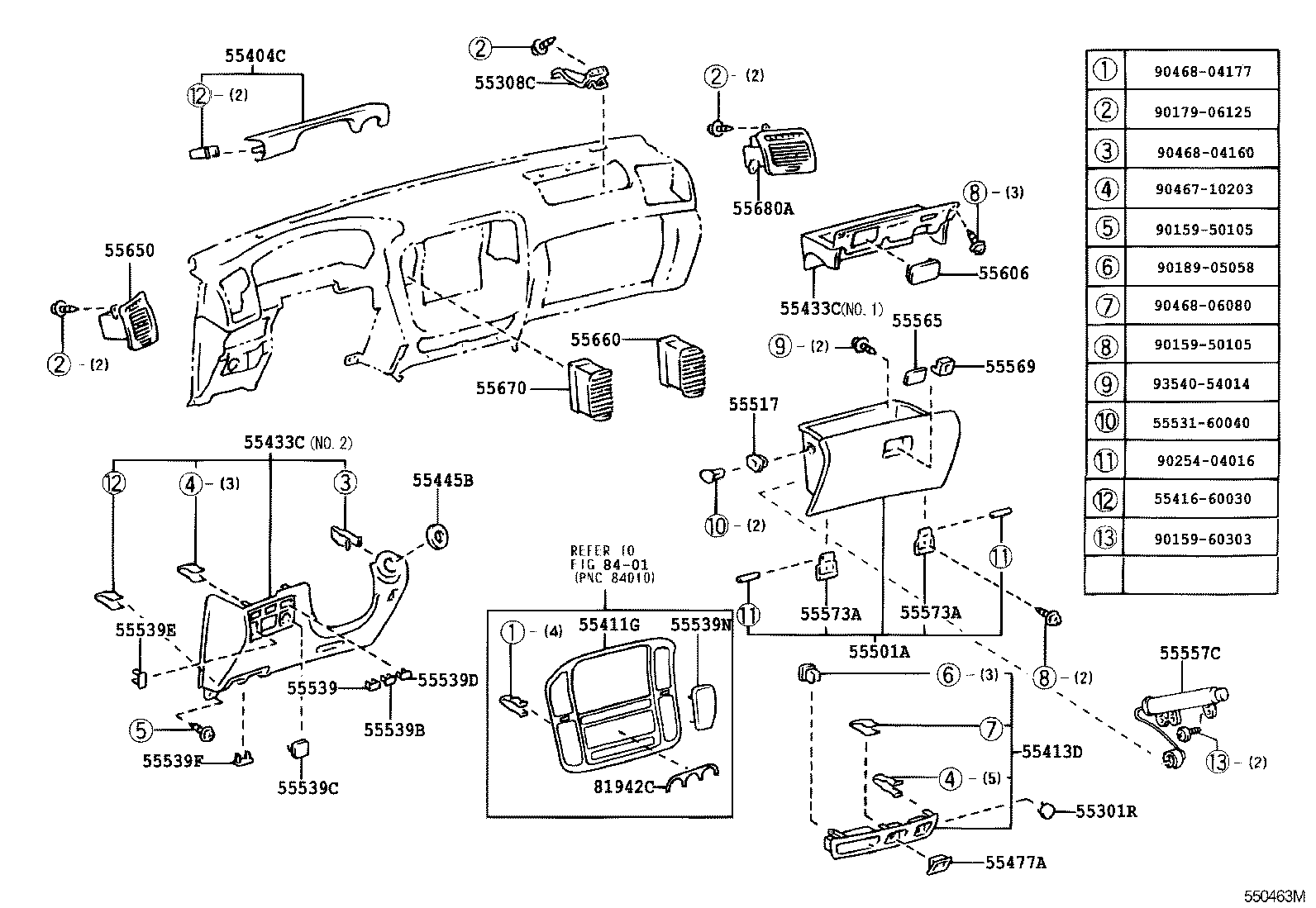 55306-60120 BRACE SUB-ASSY, INSTRUMENT PANEL, NO.1 product image