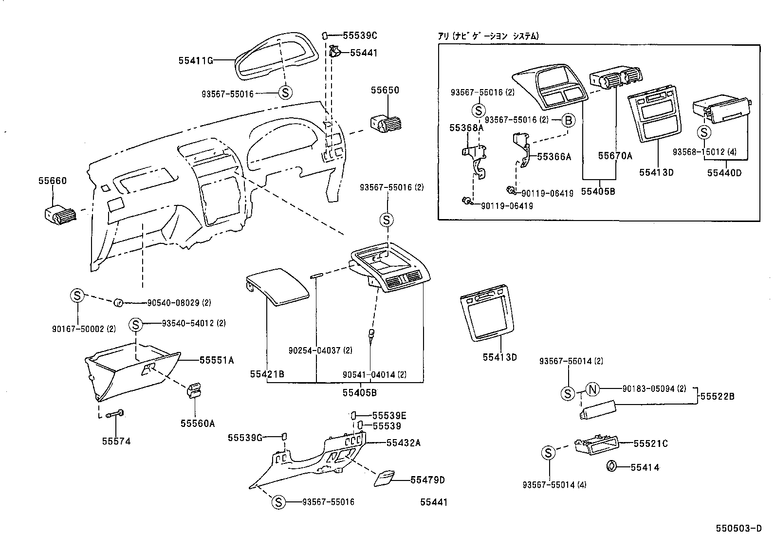 55405-44010-B0 PANEL SUB-ASSY, INSTRUMENT CLUSTER FINISH, CENTER product image