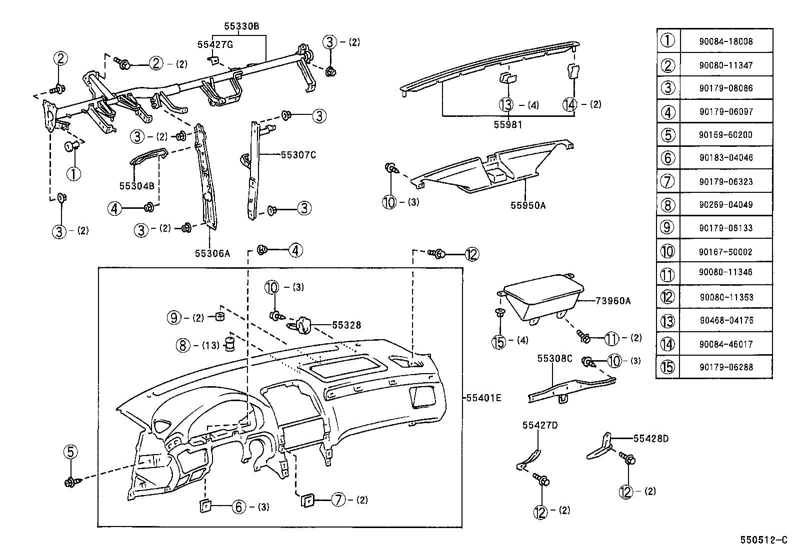 55405-06010 PANEL SUB-ASSY, INSTRUMENT CLUSTER FINISH, CENTER product image