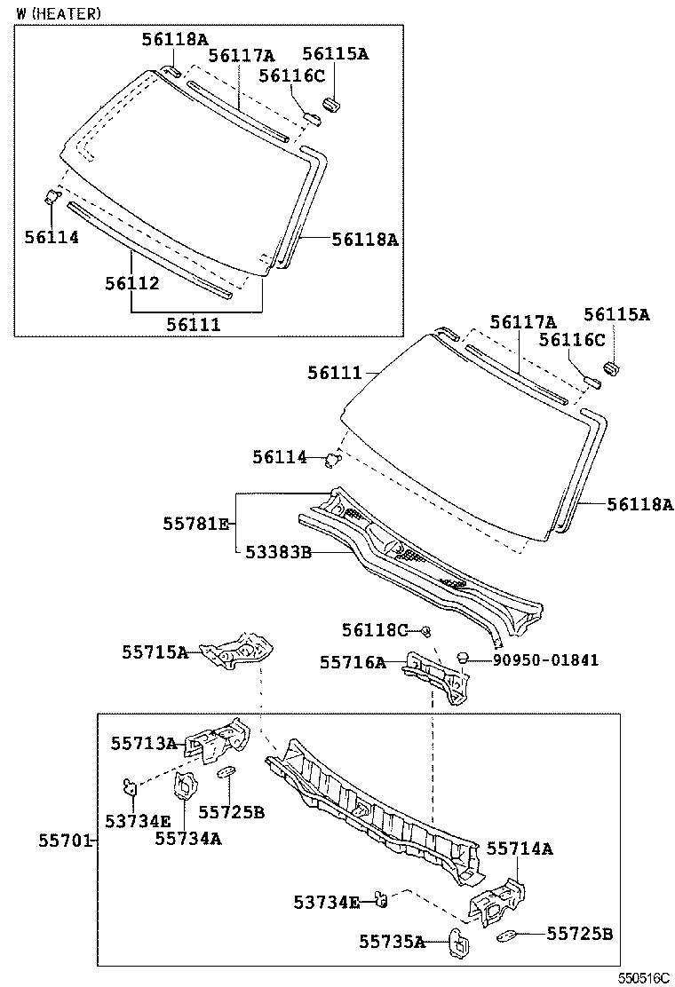 55708-51010 LOUVER SUB-ASSY, COWL TOP VENTILATOR product image