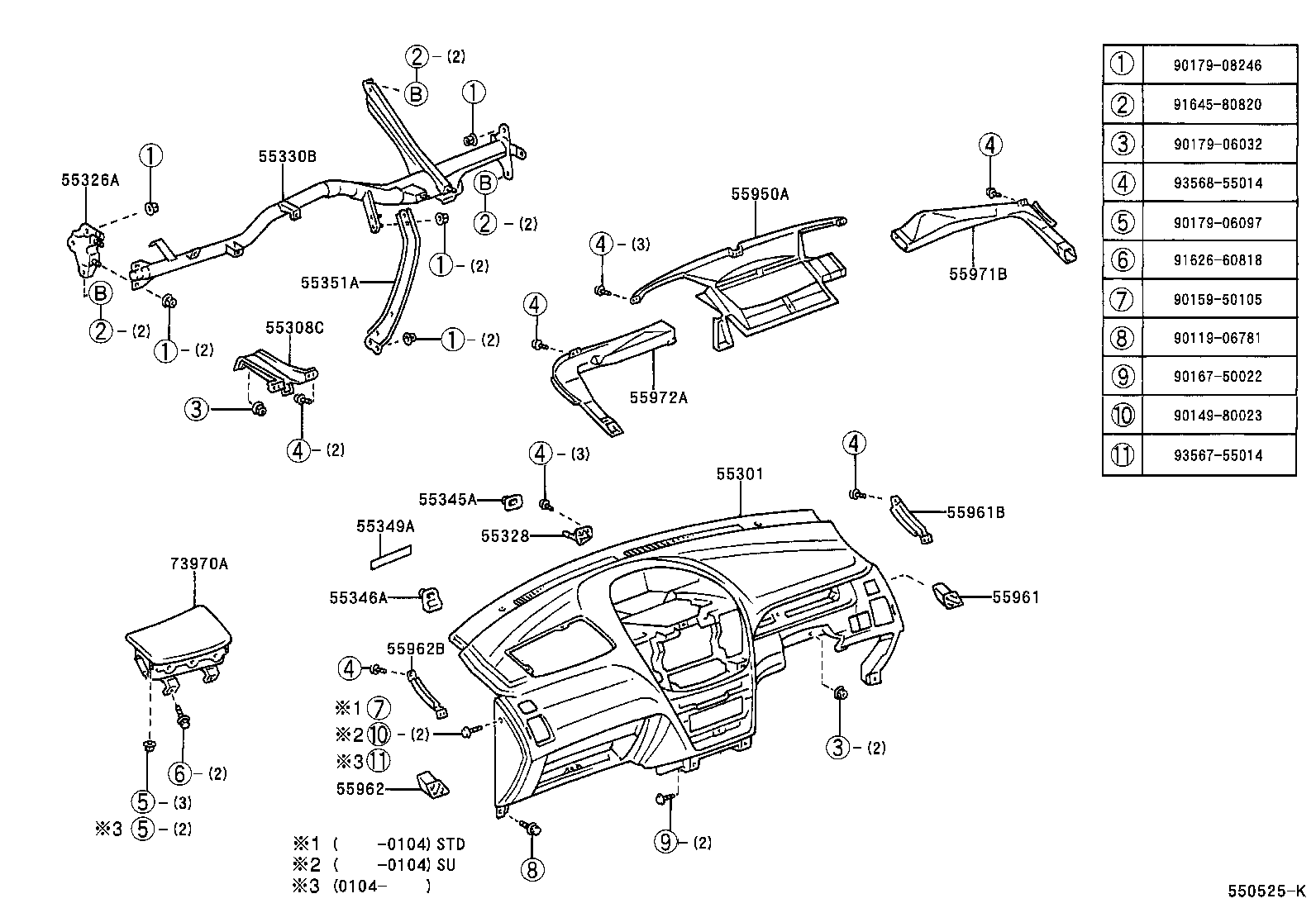 55405-44080-B0 PANEL SUB-ASSY, INSTRUMENT CLUSTER FINISH, CENTER product image