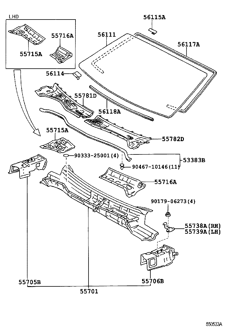 55700-40030 PANEL SUB-ASSY, COWL product image