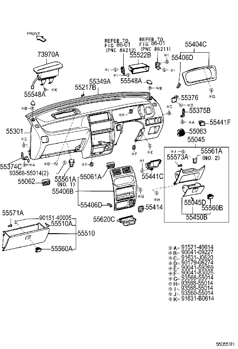 55304-97401 BRACKET SUB-ASSY, INSTRUMENT PANEL BRACKET MOUNTING product image
