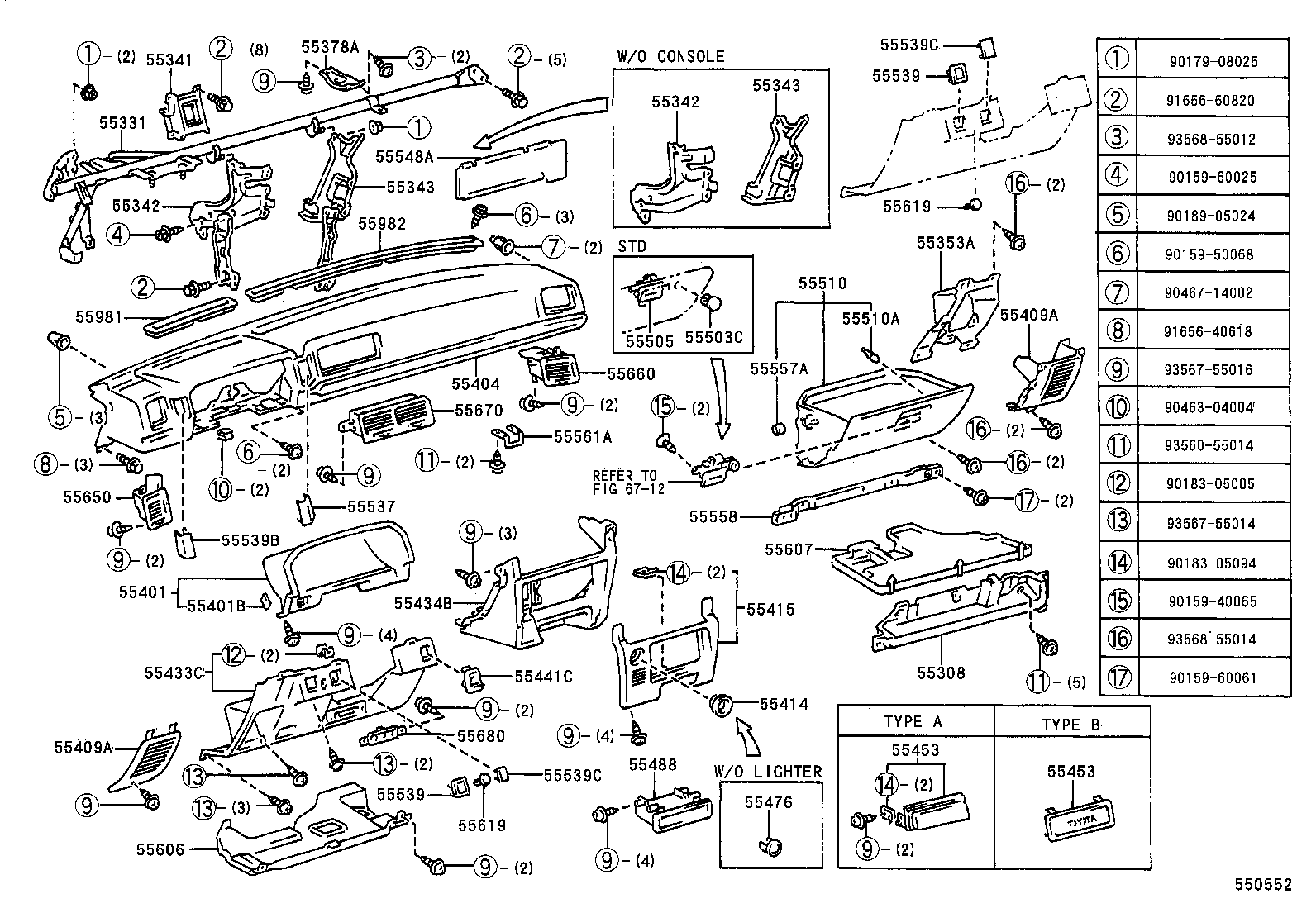 55306-20080 BRACE, INSTRUMENT PANEL, NO.2 product image