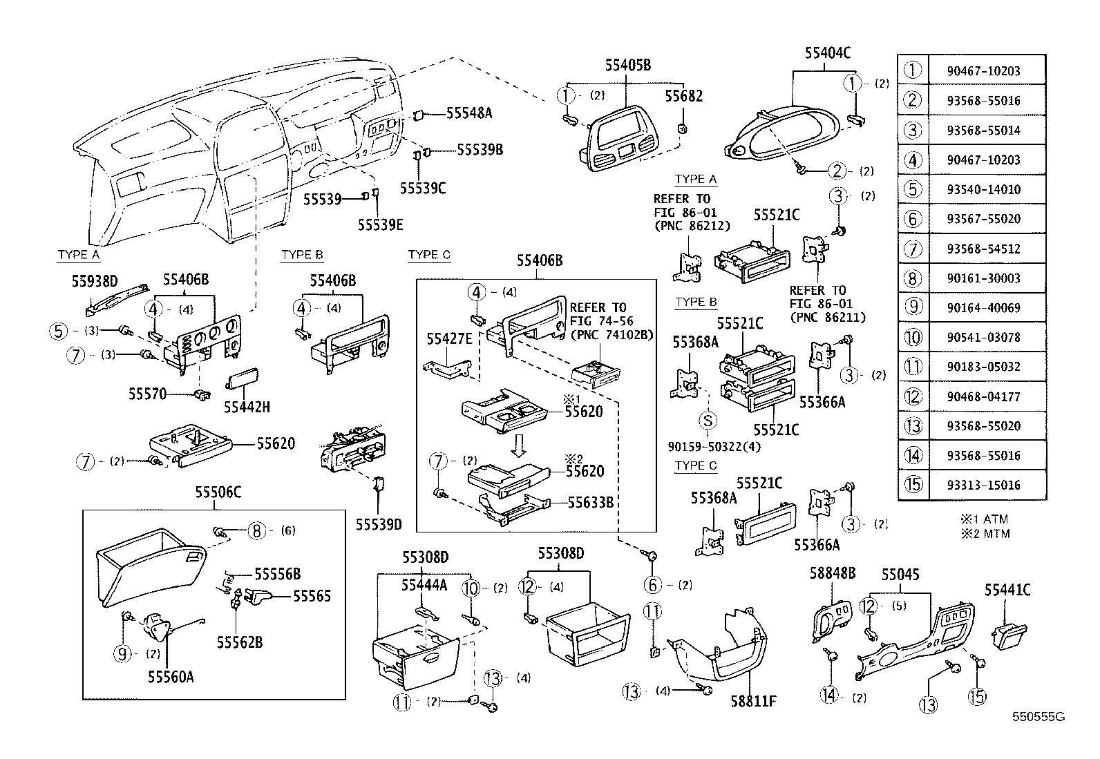 55405-28210 PANEL SUB-ASSY, INSTRUMENT CLUSTER FINISH, CENTER product image