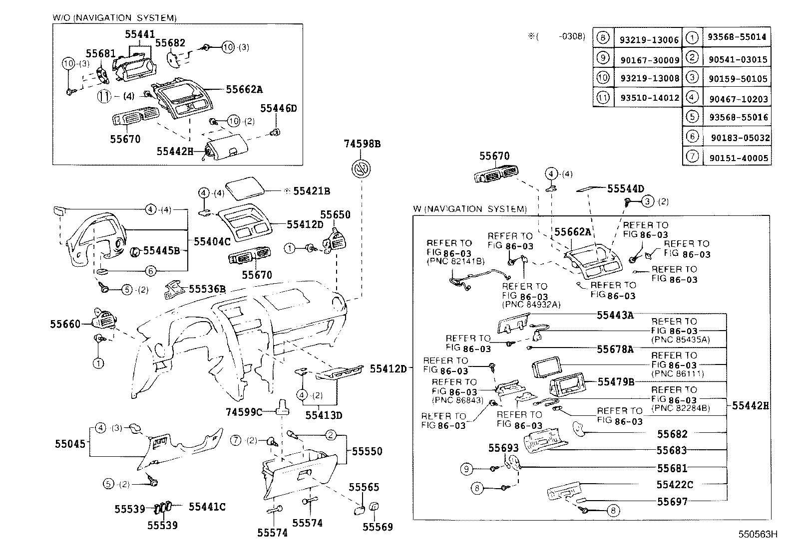 55352-53020 BRACE SUB-ASSY, INSTRUMENT PANEL, NO.2 product image