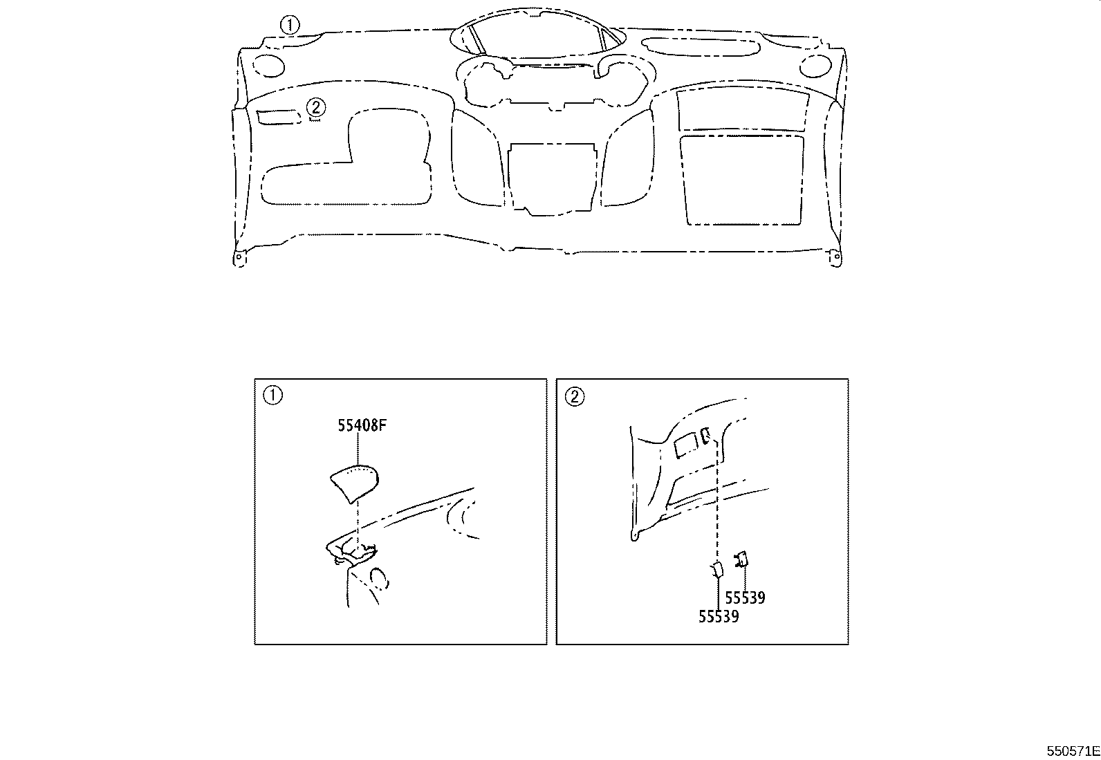 55306-52011 BRACE SUB-ASSY, INSTRUMENT PANEL, NO.1 product image