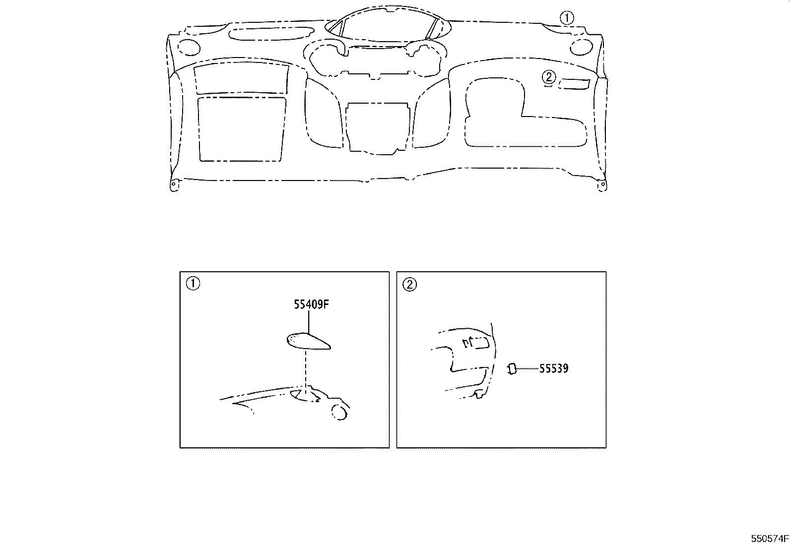 55306-52011 BRACE SUB-ASSY, INSTRUMENT PANEL, NO.1 product image