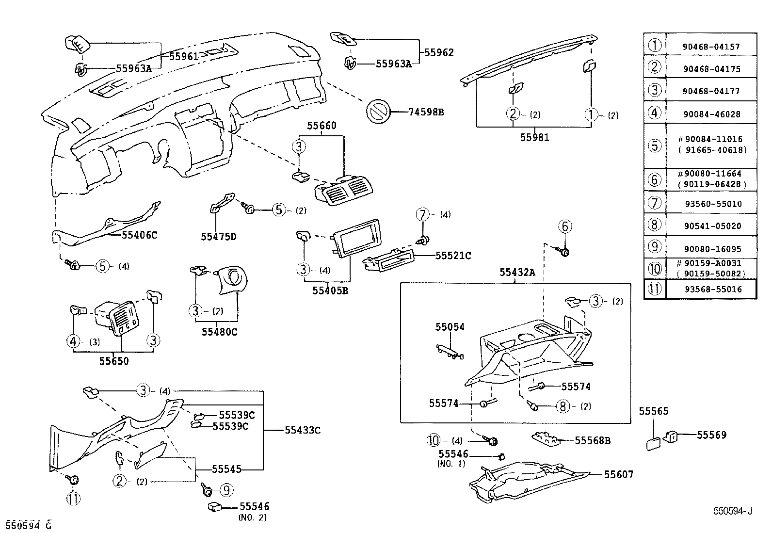 55054-AC010 STOPPER SUB-ASSY, GLOVE COMPARTMENT DOOR product image
