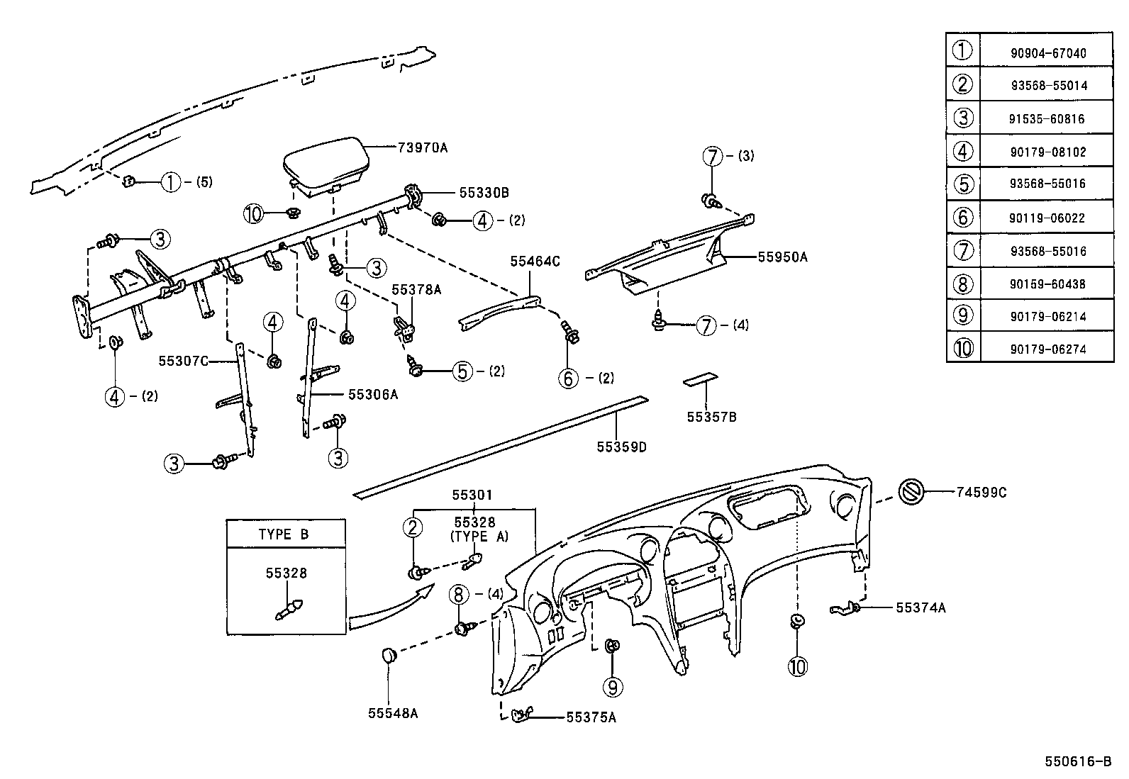 55405-20340 PANEL SUB-ASSY, INSTRUMENT CLUSTER FINISH, CENTER product image