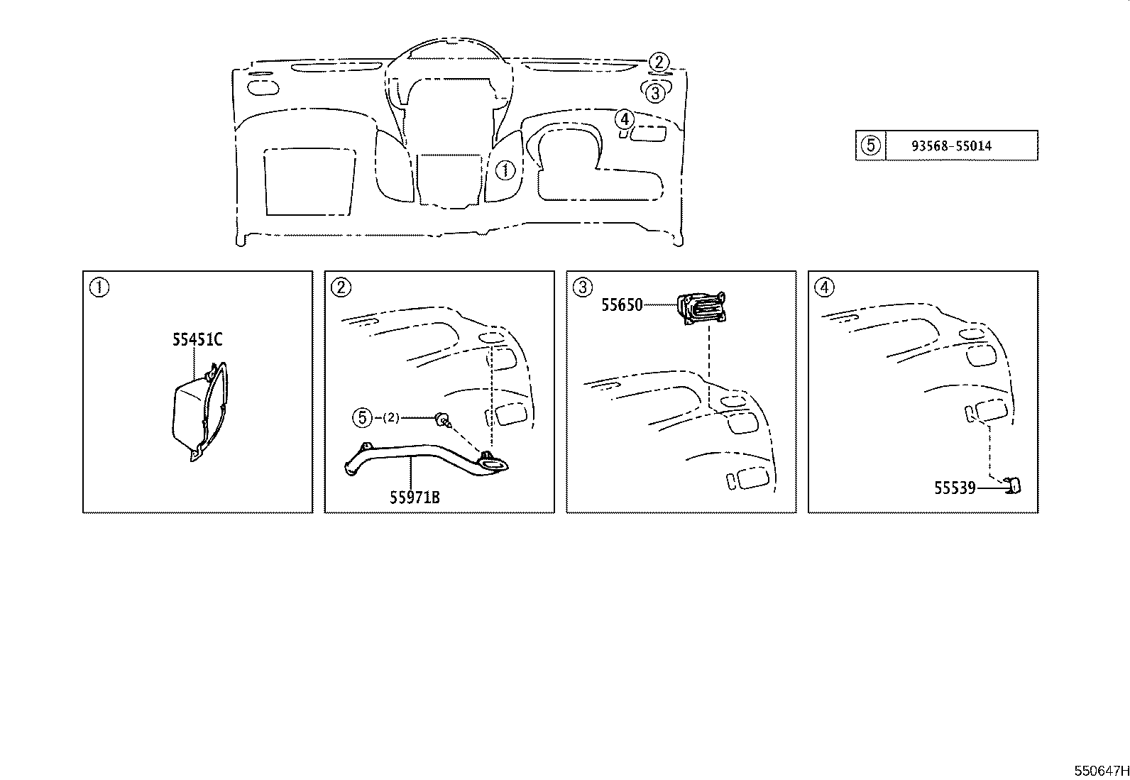 55306-52040 BRACE SUB-ASSY, INSTRUMENT PANEL, NO.1 product image