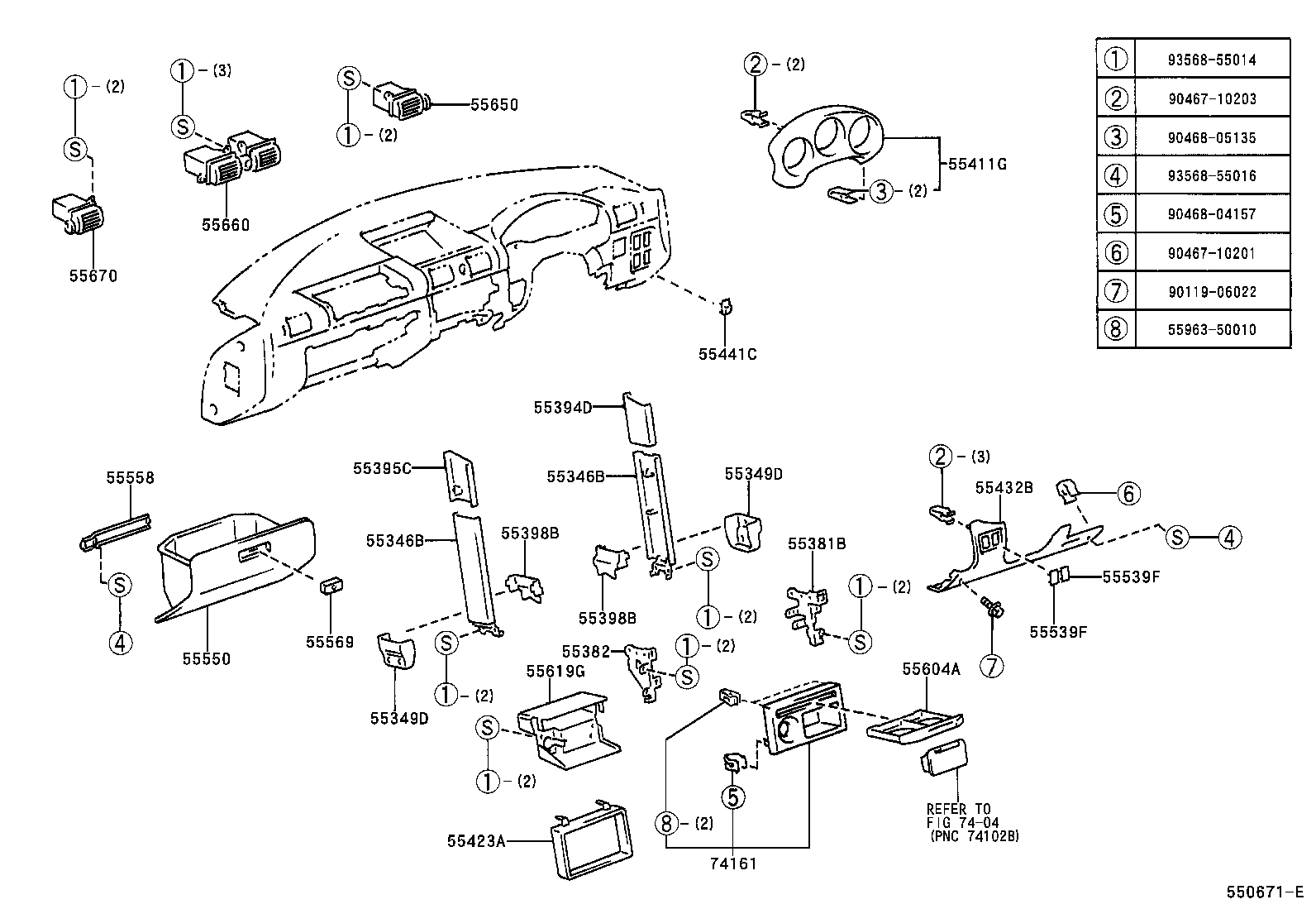 55306-17070 BRACE SUB-ASSY, INSTRUMENT PANEL, NO.1 product image