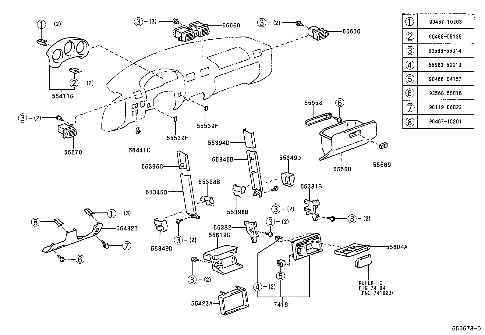 55306-17070 BRACE SUB-ASSY, INSTRUMENT PANEL, NO.1 product image