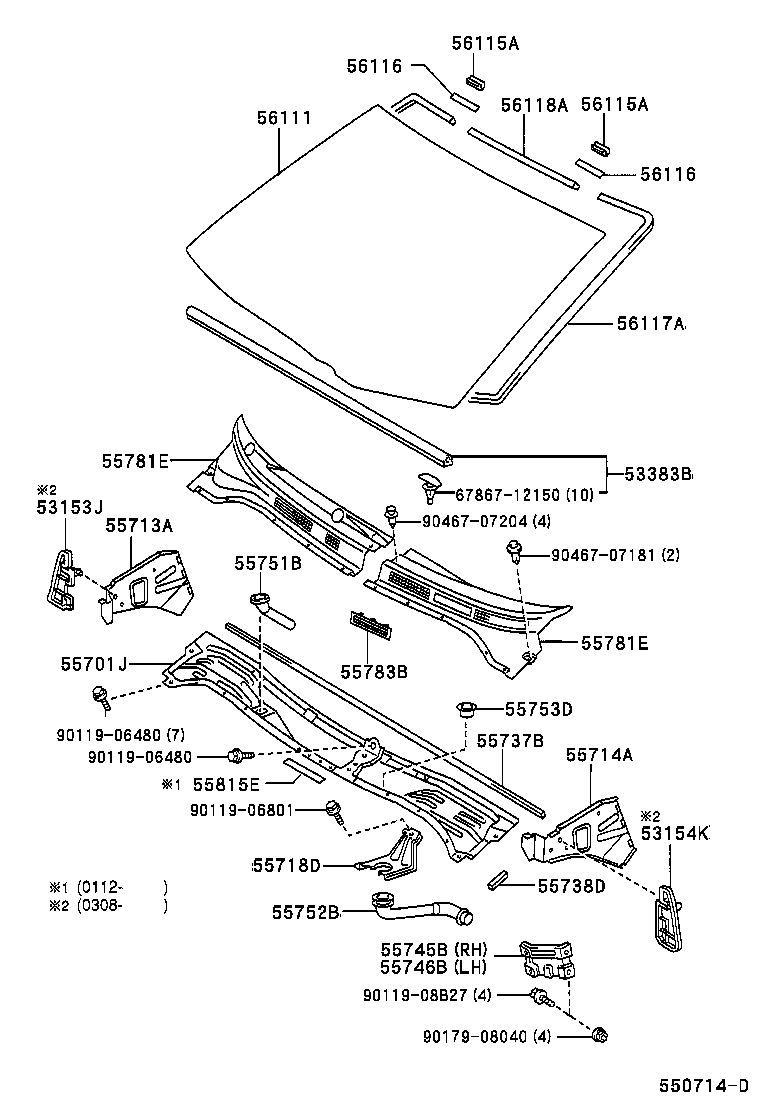 55709-63010 LOUVER SUB-ASSY, COWL TOP VENTILATOR product image
