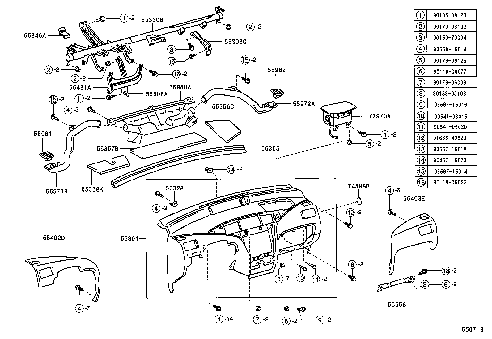 55405-47040-B0 PANEL SUB-ASSY, INSTRUMENT CLUSTER FINISH, CENTER product image