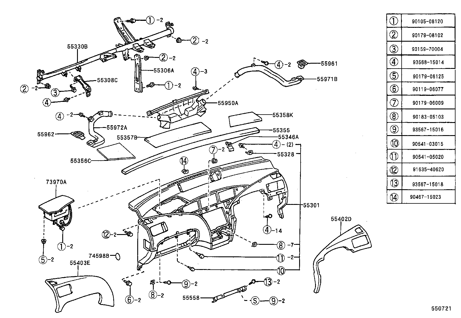 55405-47040-B0 PANEL SUB-ASSY, INSTRUMENT CLUSTER FINISH, CENTER product image