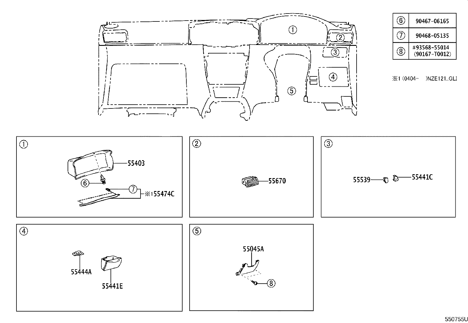 55302-12010-E0 PANEL SUB-ASSY, INSTRUMENT, UPPER product image
