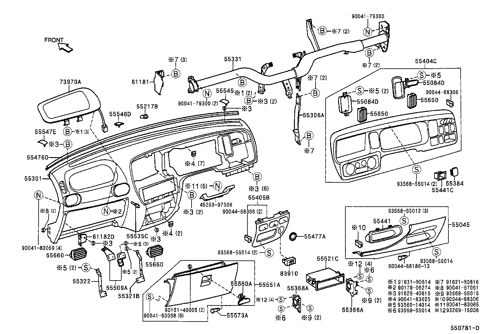 55366-97501 BRACKET, RADIO MOUNTING, NO.2 product image
