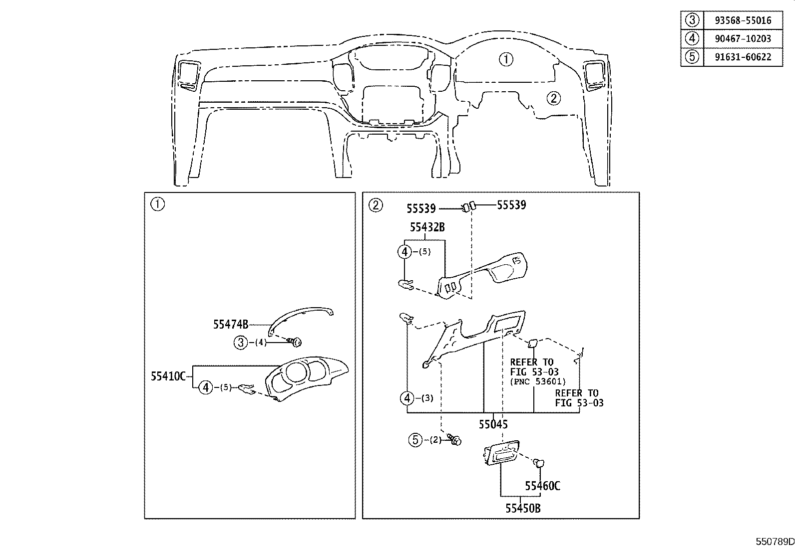 55306-48030 BRACE SUB-ASSY, INSTRUMENT PANEL, NO.1 product image
