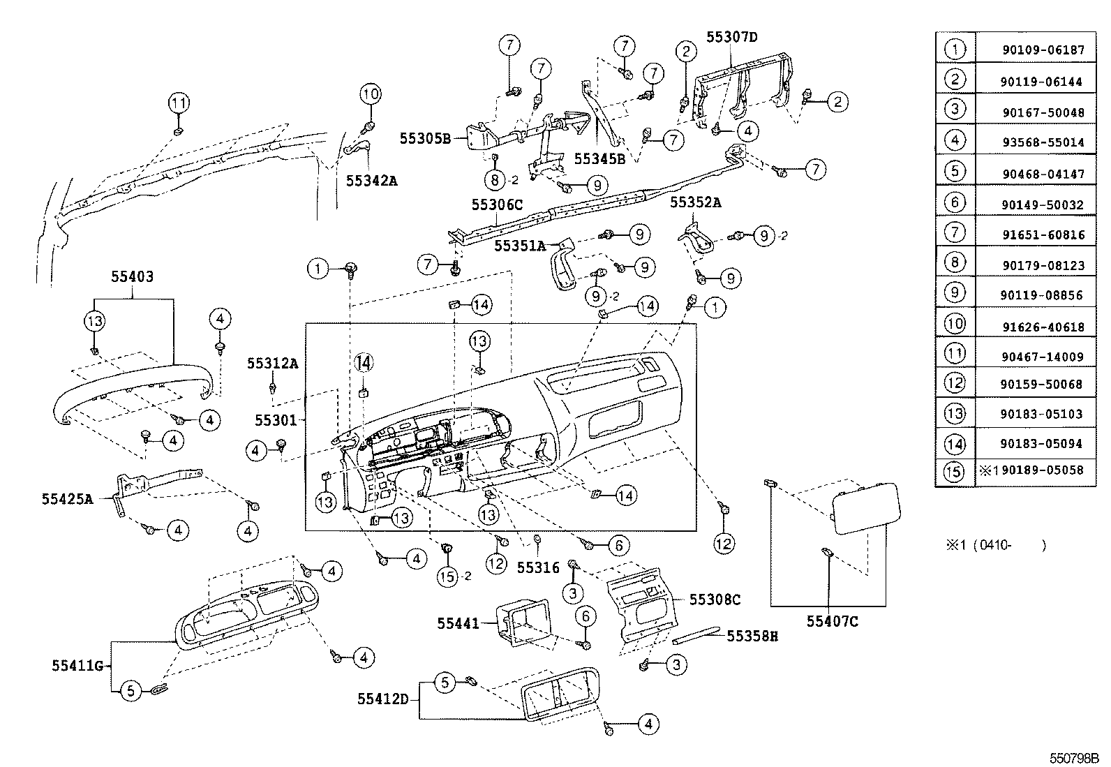 55301-36080 PANEL SUB-ASSY, INSTRUMENT product image
