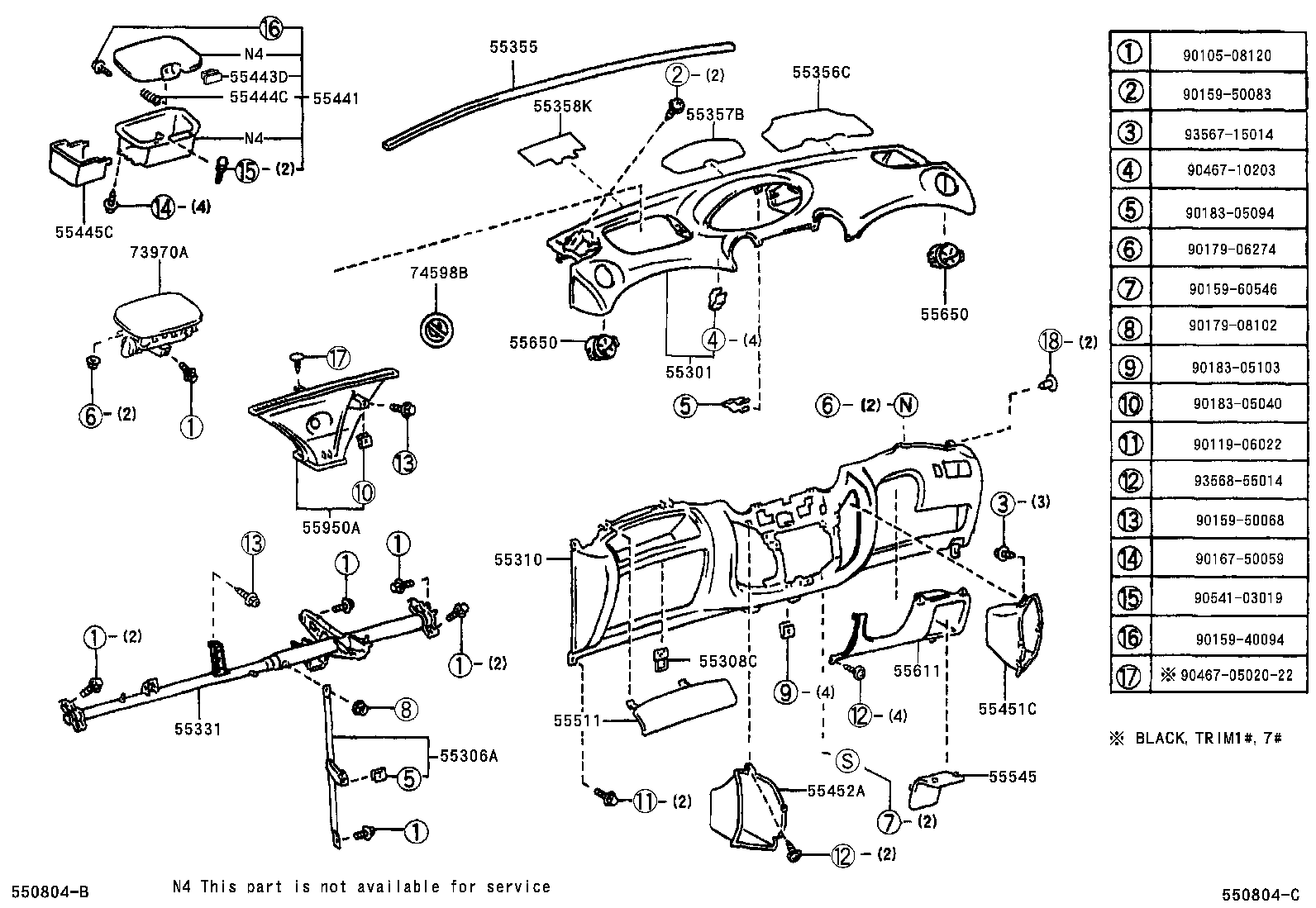 55405-0D120-B0 PANEL SUB-ASSY, INSTRUMENT CLUSTER FINISH, CENTER product image