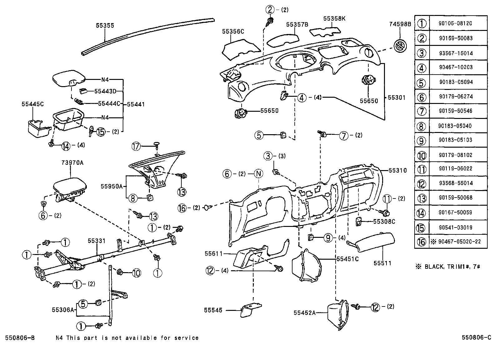 55405-0D120-B0 PANEL SUB-ASSY, INSTRUMENT CLUSTER FINISH, CENTER product image