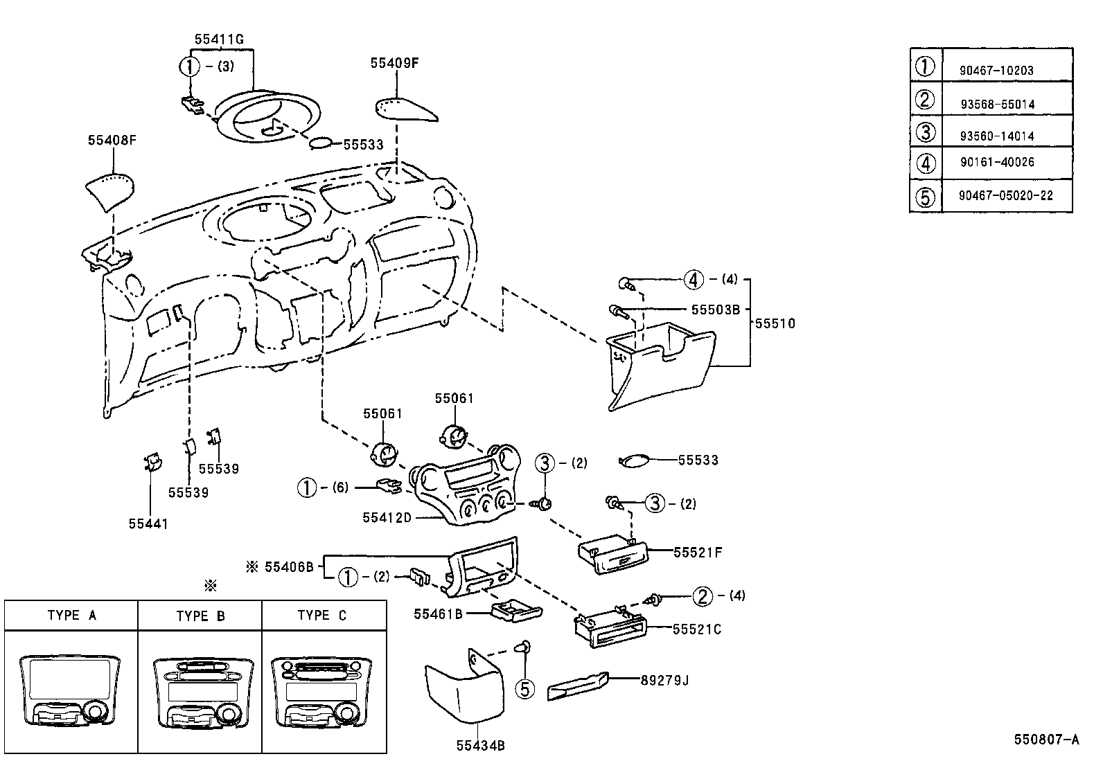 55405-0D120-B0 PANEL SUB-ASSY, INSTRUMENT CLUSTER FINISH, CENTER product image