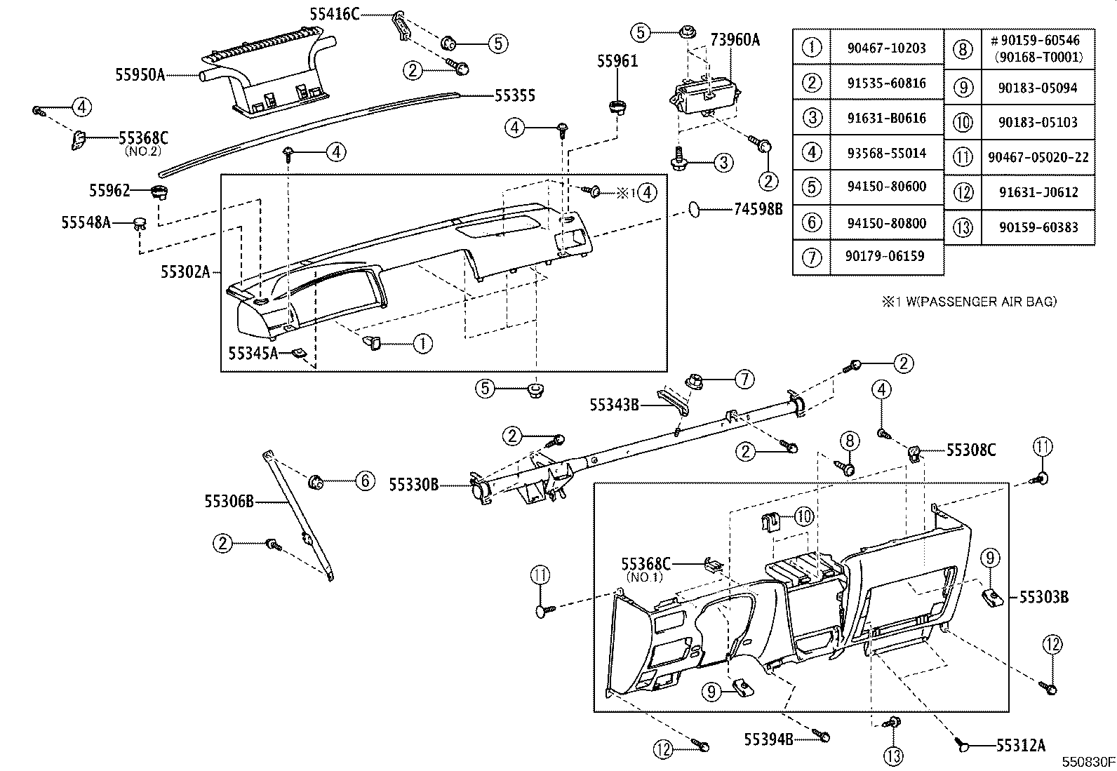 55302-02040-B0 PANEL SUB-ASSY, INSTRUMENT, UPPER product image