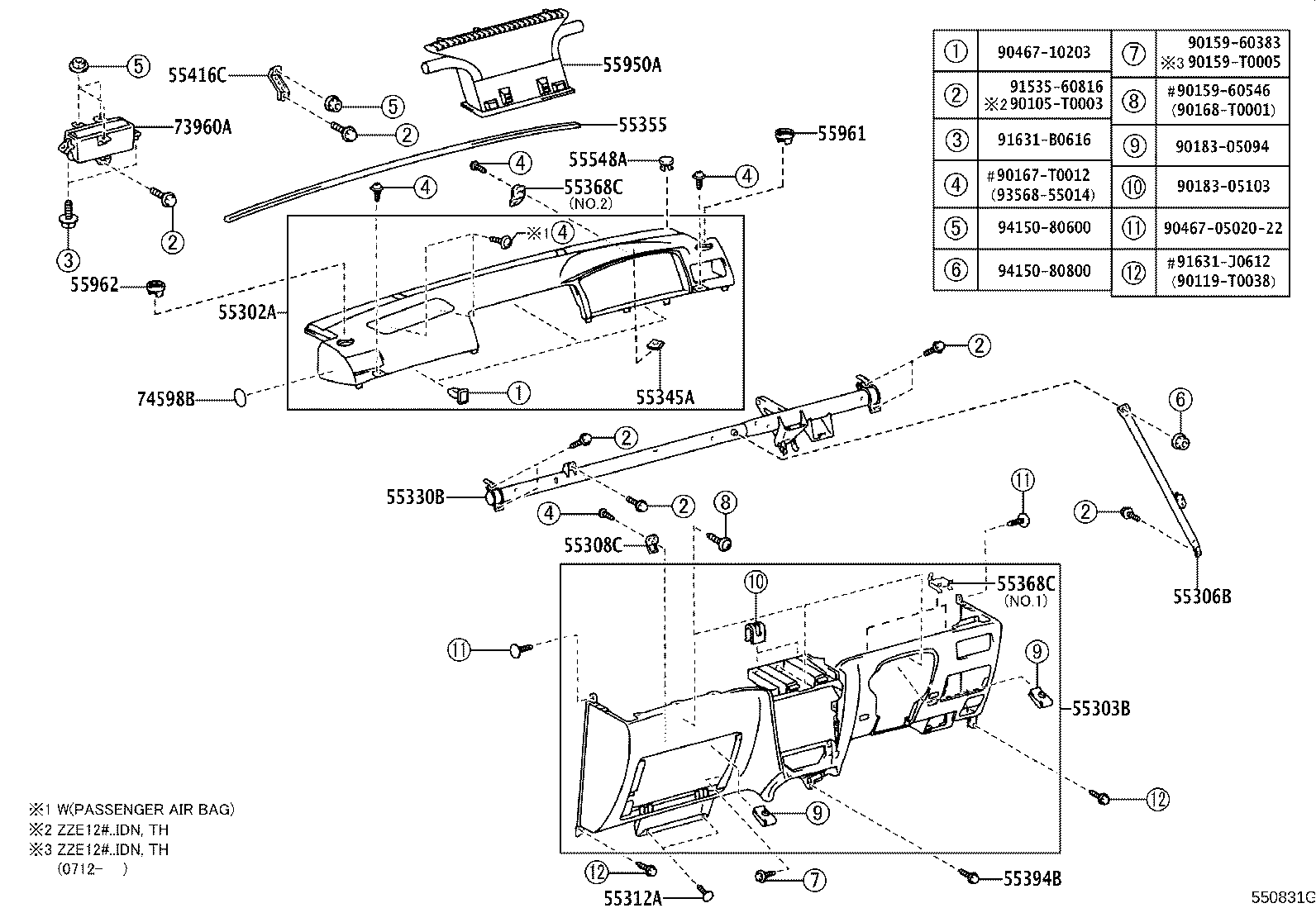 55302-02040-B0 PANEL SUB-ASSY, INSTRUMENT, UPPER product image