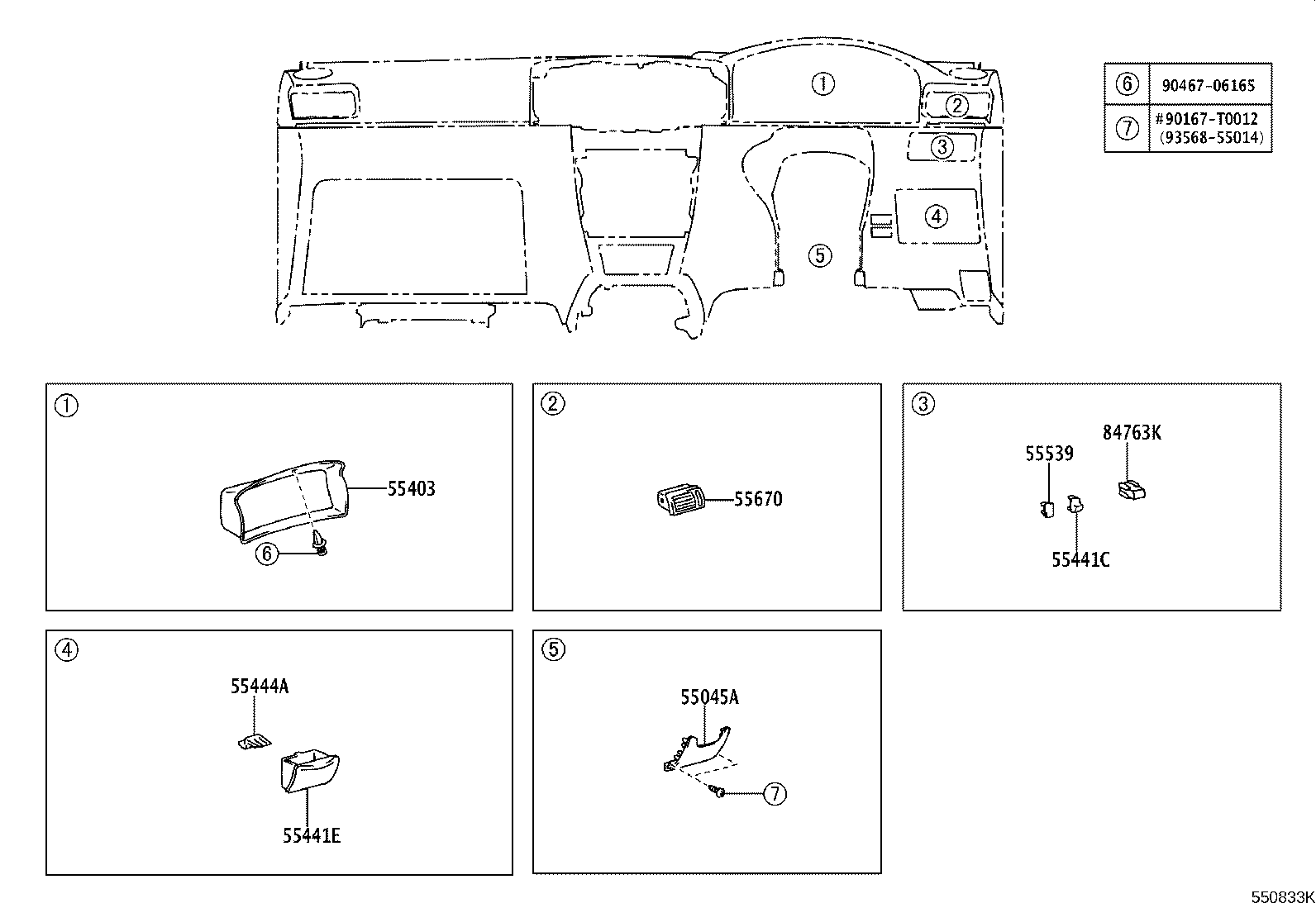 55302-02040-B0 PANEL SUB-ASSY, INSTRUMENT, UPPER product image
