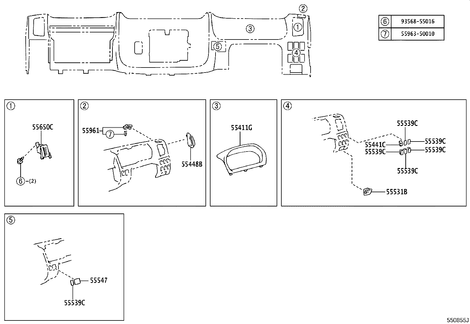 55405-37200-C0 PANEL SUB-ASSY, INSTRUMENT CLUSTER FINISH, CENTER product image
