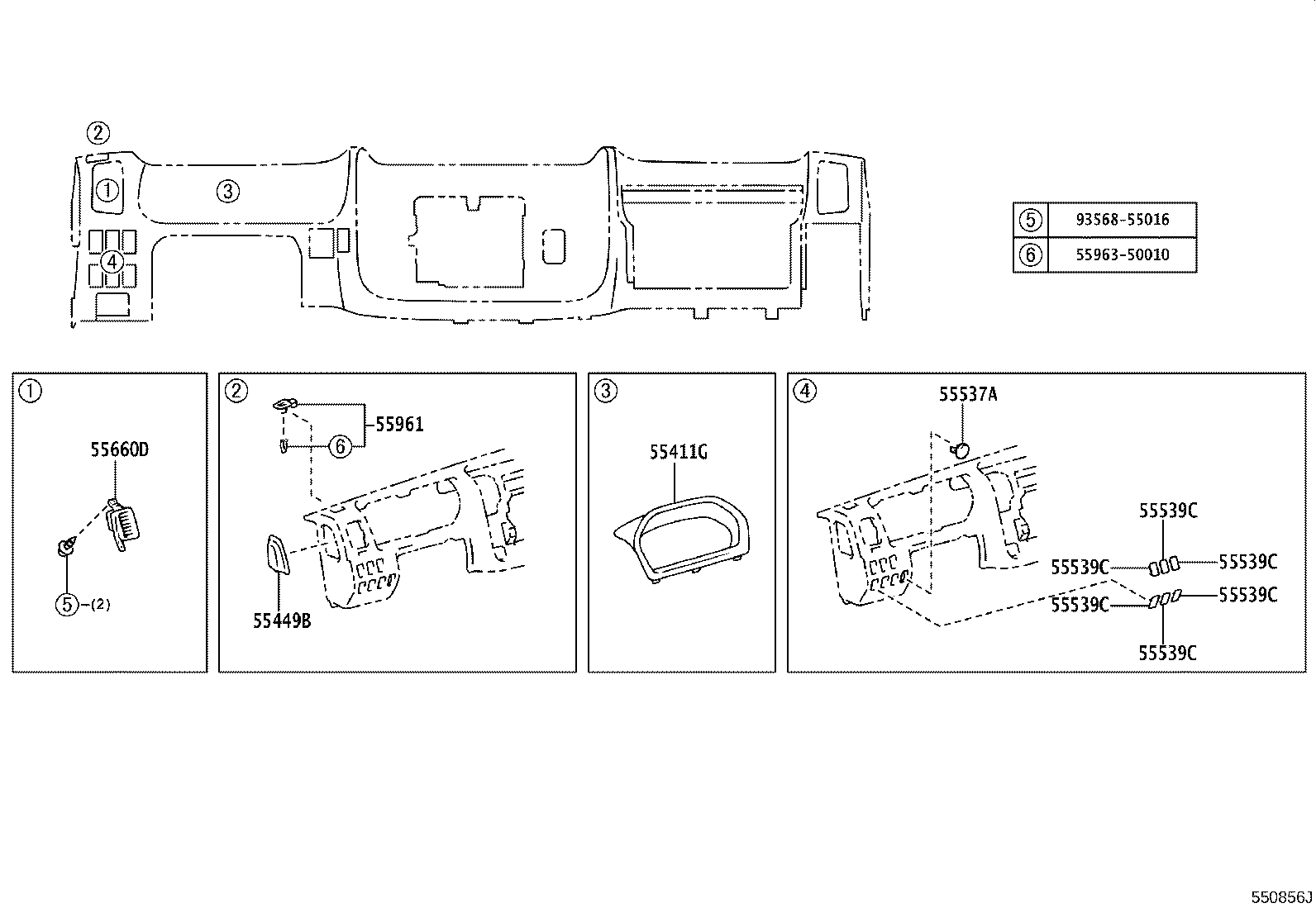 55405-37200-C0 PANEL SUB-ASSY, INSTRUMENT CLUSTER FINISH, CENTER product image