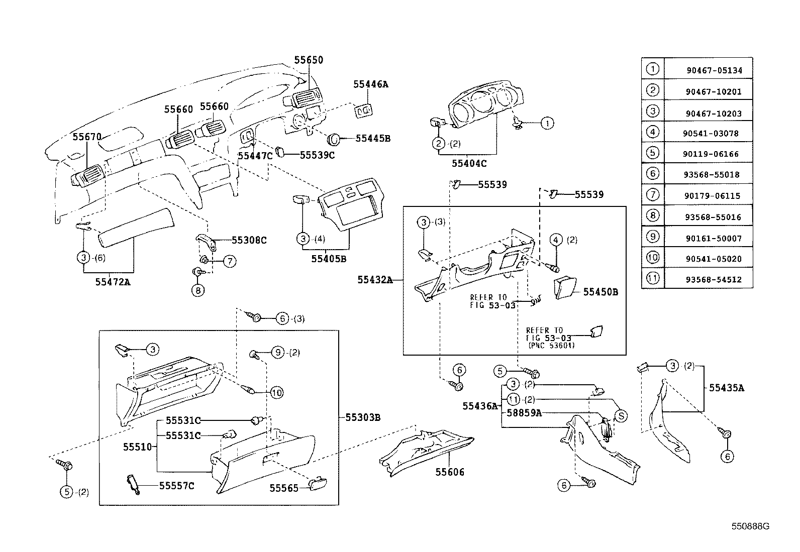 55405-33200 PANEL SUB-ASSY, INSTRUMENT CLUSTER FINISH, CENTER product image