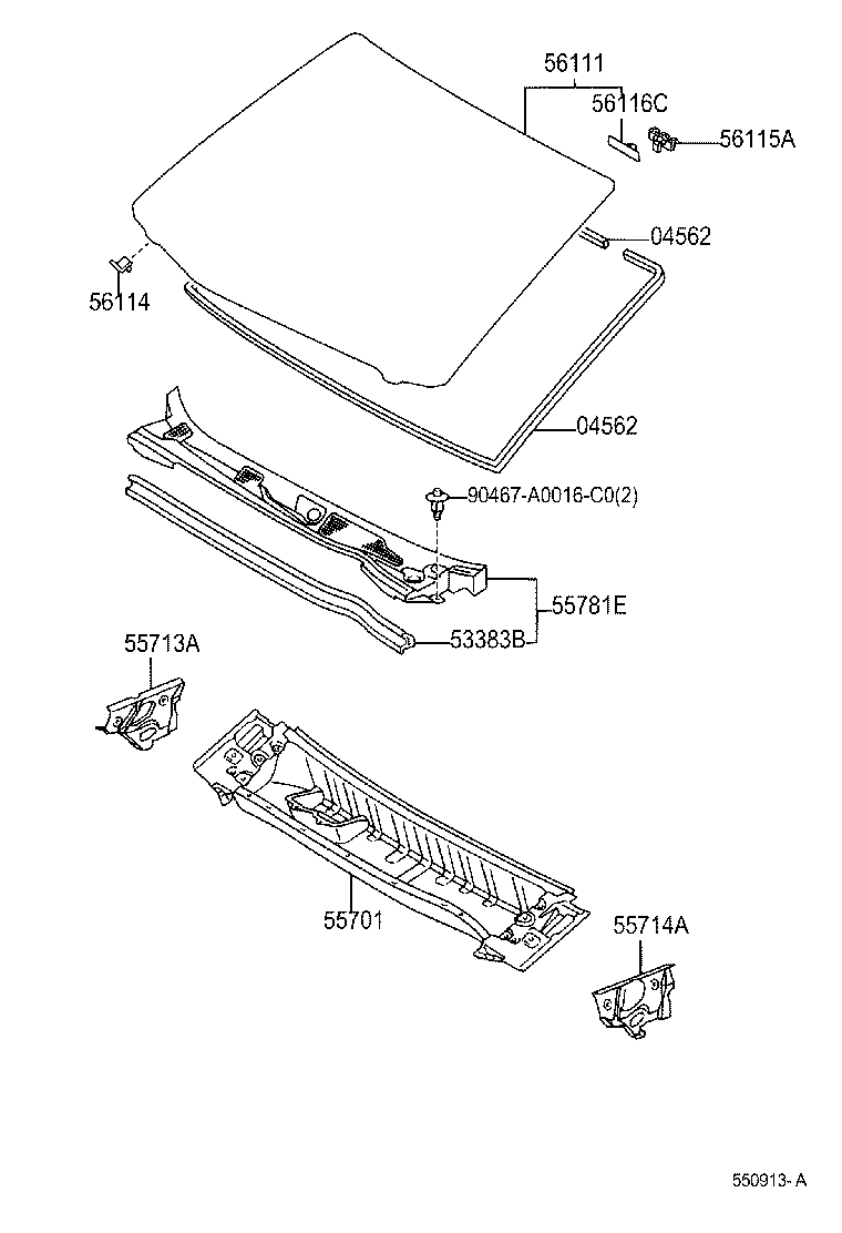 55700-07040 PANEL SUB-ASSY, COWL product image