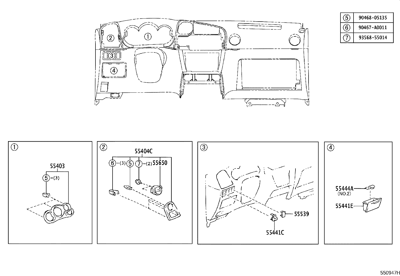 55405-01040 PANEL SUB-ASSY, INSTRUMENT CLUSTER FINISH, CENTER product image