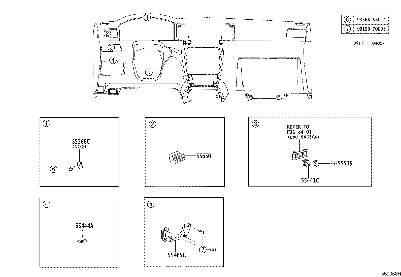 55405-01040 PANEL SUB-ASSY, INSTRUMENT CLUSTER FINISH, CENTER product image