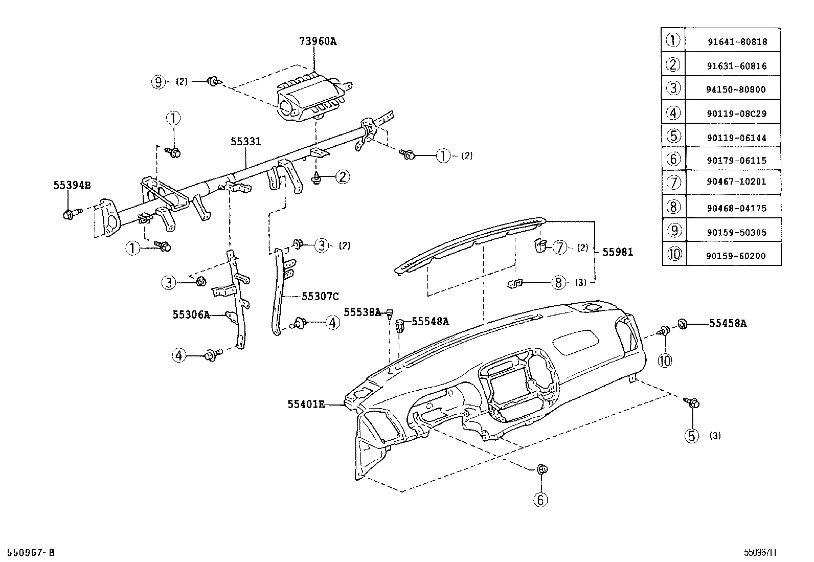 55302-06010-C0 PANEL SUB-ASSY, INSTRUMENT, UPPER product image