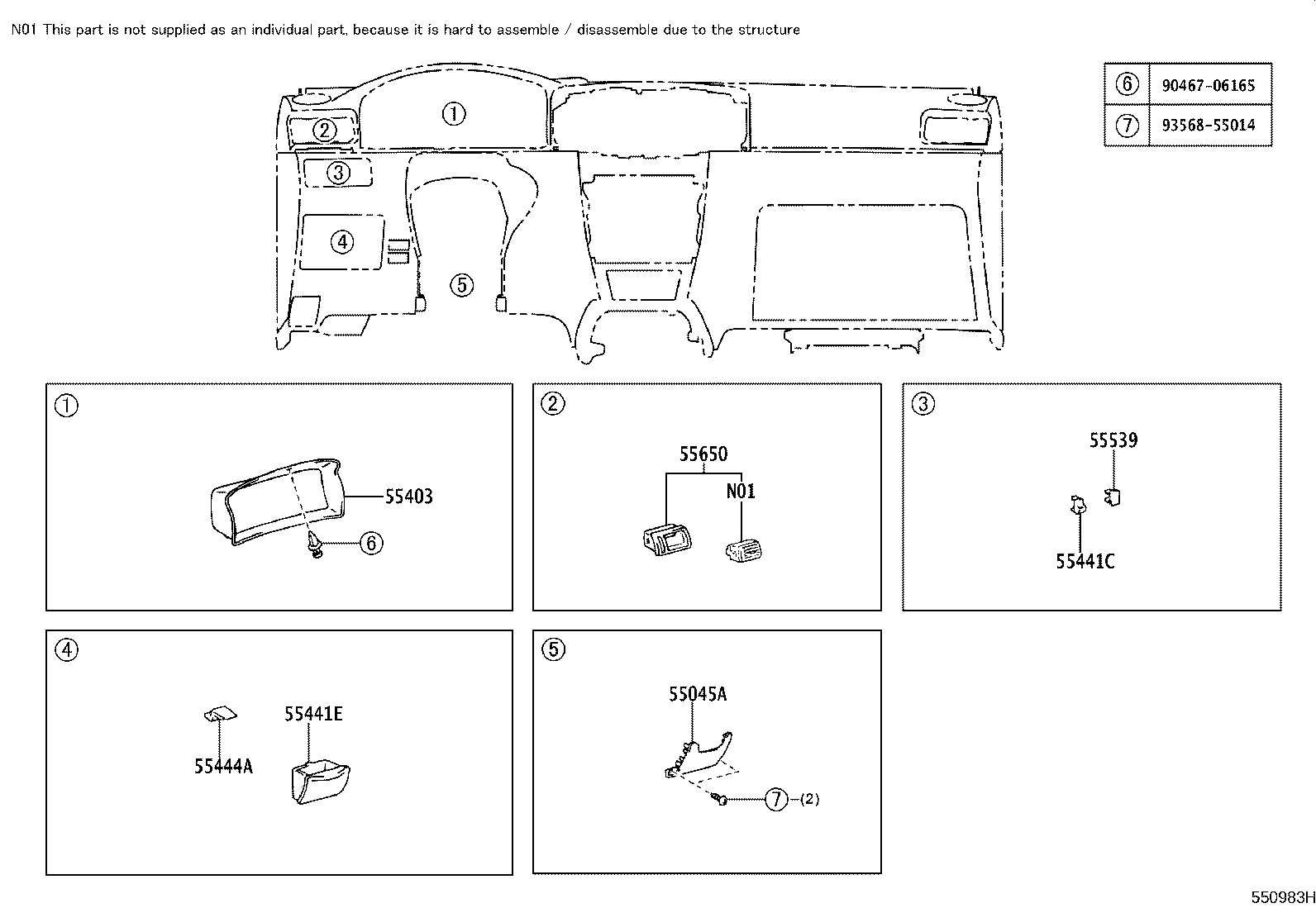 55302-02130-B0 PANEL SUB-ASSY, INSTRUMENT, UPPER product image