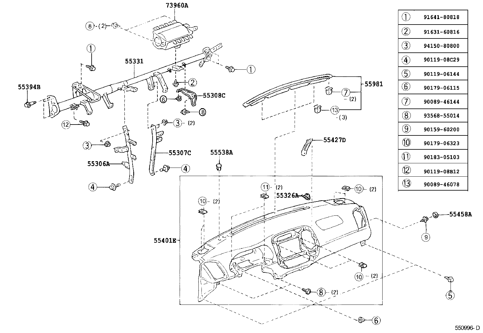 55302-YC050-E0 PANEL SUB-ASSY, INSTRUMENT, UPPER product image