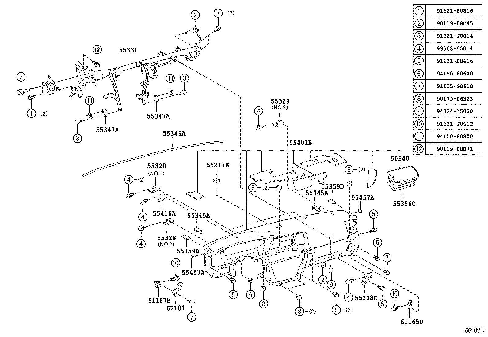 55405-35440 PANEL SUB-ASSY, INSTRUMENT CLUSTER FINISH, CENTER product image
