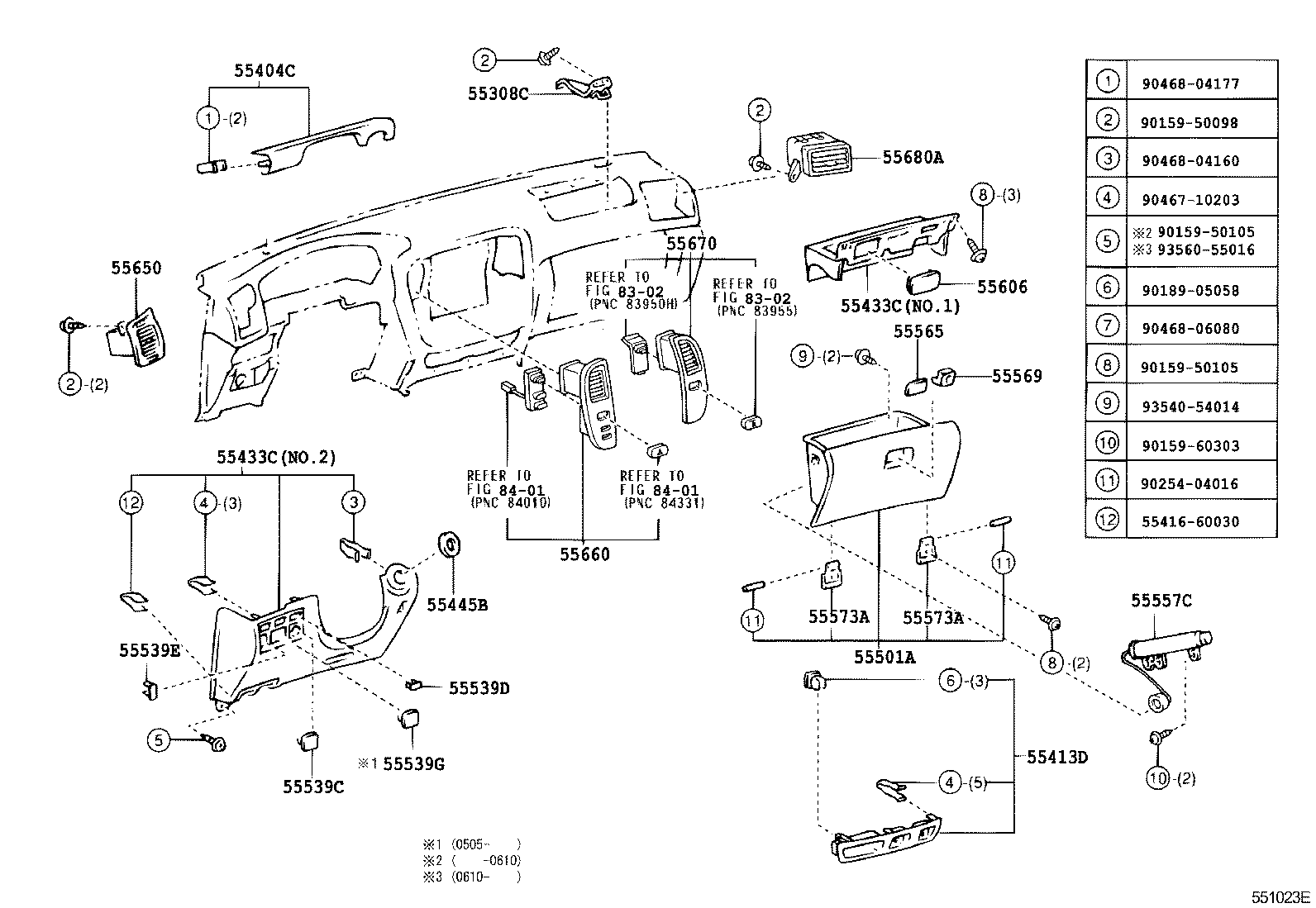 55306-60120 BRACE SUB-ASSY, INSTRUMENT PANEL, NO.1 product image